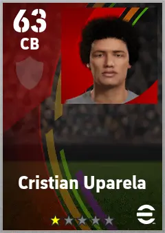 Cristian Uparela eFootball 2026 player card — 63 OVR CB