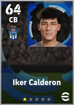 Iker Calderon eFootball 2026 player card — 64 OVR CB