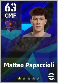 Matteo Papaccioli eFootball 2026 player card — 63 OVR CMF