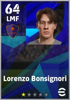 Lorenzo Bonsignori eFootball 2026 player card — 64 OVR LMF