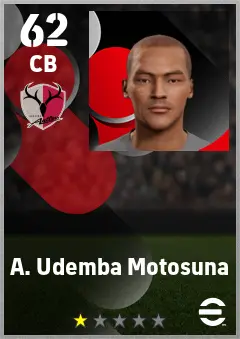 A. Udemba Motosuna eFootball 2026 player card — 62 OVR CB