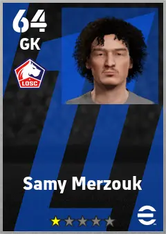Samy Merzouk eFootball 2026 player card — 64 OVR GK