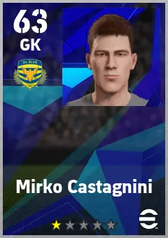Mirko Castagnini eFootball 2026 player card — 63 OVR GK