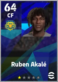 Ruben Akale eFootball 2026 player card — 64 OVR CF
