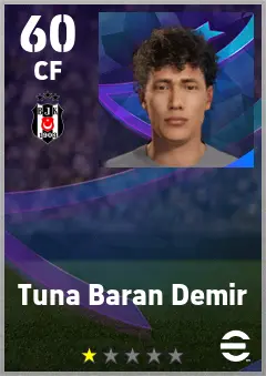 Tuna Baran Demir eFootball 2026 player card — 60 OVR CF