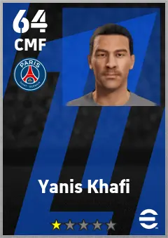 Yanis Khafi eFootball 2026 player card — 64 OVR CMF