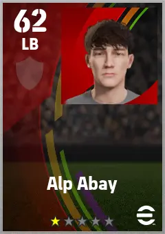 Alp Abay eFootball 2026 player card — 62 OVR LB
