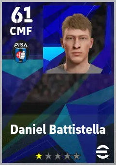 Daniel Battistella eFootball 2026 player card — 61 OVR CMF