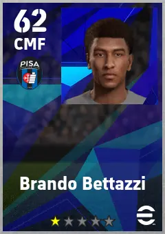 Brando Bettazzi eFootball 2026 player card — 62 OVR CMF
