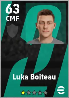Luka Boiteau eFootball 2026 player card — 63 OVR CMF