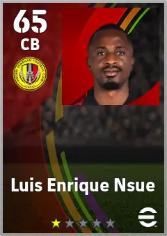 Luis Enrique Nsue eFootball 2026 player card — 65 OVR CB