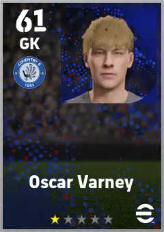 Oscar Varney eFootball 2026 player card — 61 OVR GK