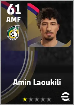 Amin Laoukili eFootball 2026 player card — 61 OVR AMF