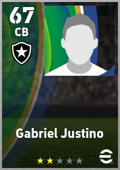 Gabriel Justino eFootball 2026 player card — 67 OVR CB