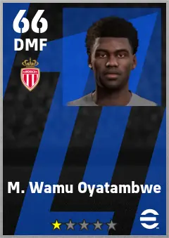 M. Wamu Oyatambwe eFootball 2026 player card — 66 OVR DMF
