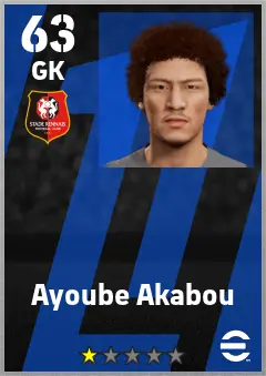 Ayoube Akabou eFootball 2026 player card — 63 OVR GK