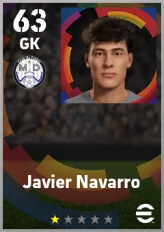Javier Navarro eFootball 2026 player card — 63 OVR GK
