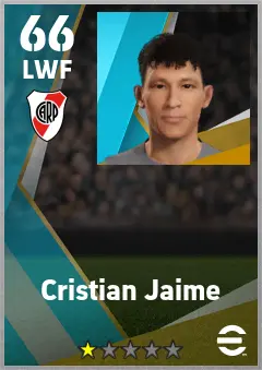 Cristian Jaime eFootball 2026 player card — 66 OVR LWF