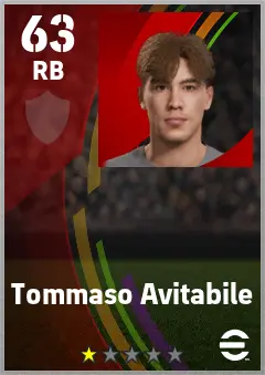 Tommaso Avitabile eFootball 2026 player card — 63 OVR RB