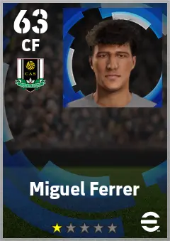 Miguel Ferrer eFootball 2026 player card — 63 OVR CF