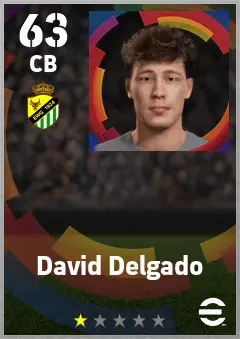 David Delgado eFootball 2026 player card — 63 OVR CB