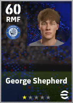 George Shepherd eFootball 2026 player card — 60 OVR RMF