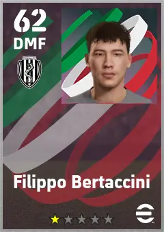 Filippo Bertaccini eFootball 2026 player card — 62 OVR DMF
