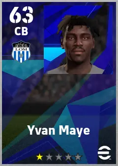 Yvan Maye eFootball 2026 player card — 63 OVR CB