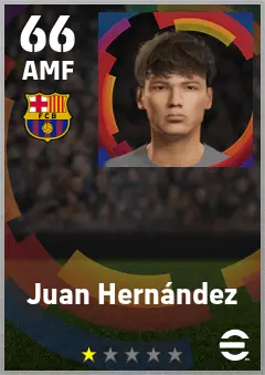 Juan Hernandez eFootball 2026 player card — 66 OVR AMF