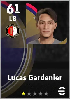 Lucas Gardenier eFootball 2026 player card — 61 OVR LB