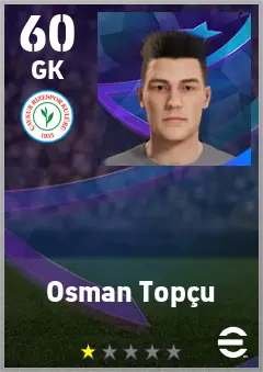 Osman Topcu eFootball 2026 player card — 60 OVR GK