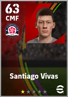 Santiago Vivas eFootball 2026 player card — 63 OVR CMF