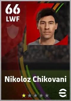 Nikoloz Chikovani eFootball 2026 player card — 66 OVR LWF