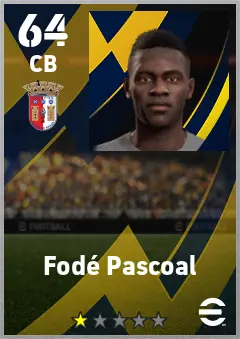 Fode Pascoal eFootball 2026 player card — 64 OVR CB