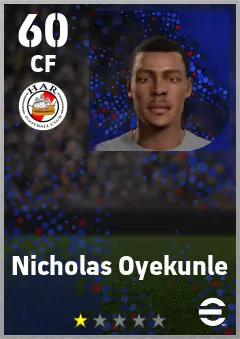 Nicholas Oyekunle eFootball 2026 player card — 60 OVR CF