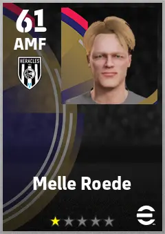 Melle Roede eFootball 2026 player card — 61 OVR AMF