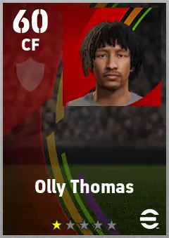 Olly Thomas eFootball 2026 player card — 60 OVR CF