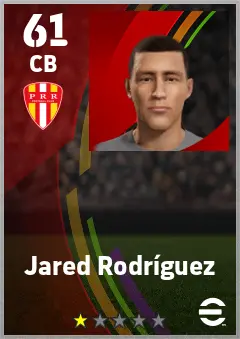 Jared Rodriguez eFootball 2026 player card — 61 OVR CB