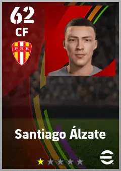 Santiago Alzate eFootball 2026 player card — 62 OVR CF