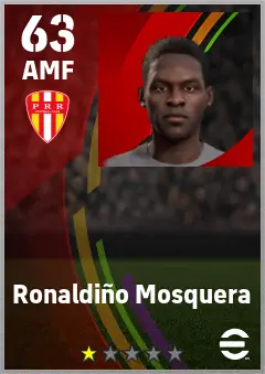 Ronaldino Mosquera eFootball 2026 player card — 63 OVR AMF