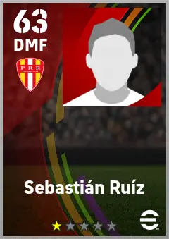 Sebastian Ruiz eFootball 2026 player card — 63 OVR DMF