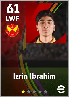 Izrin Ibrahim eFootball 2026 player card — 61 OVR LWF
