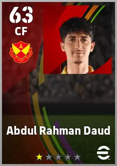 Abdul Rahman Daud eFootball 2026 player card — 63 OVR CF