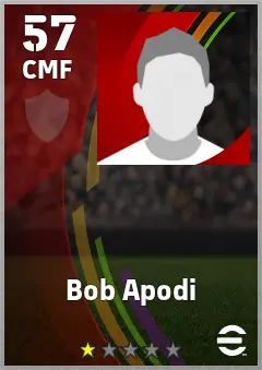Bob Apodi eFootball 2026 player card — 57 OVR CMF