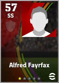 Alfred Fayrfax eFootball 2026 player card — 57 OVR SS