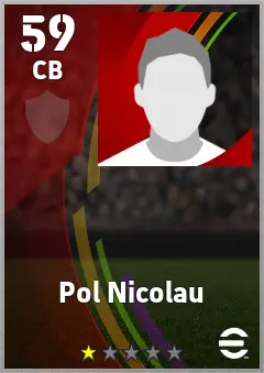 Pol Nicolau eFootball 2026 player card — 59 OVR CB
