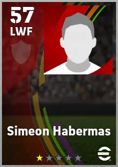 Simeon Habermas eFootball 2026 player card — 57 OVR LWF