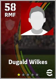 Dugald Wilkes eFootball 2026 player card — 58 OVR RMF