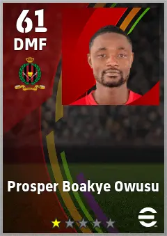 Prosper Boakye Owusu eFootball 2026 player card — 61 OVR DMF
