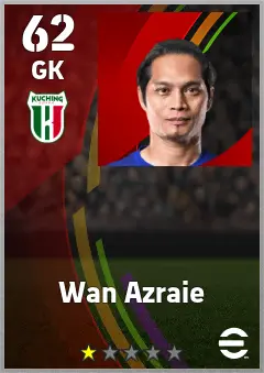 Wan Azraie eFootball 2026 player card — 62 OVR GK